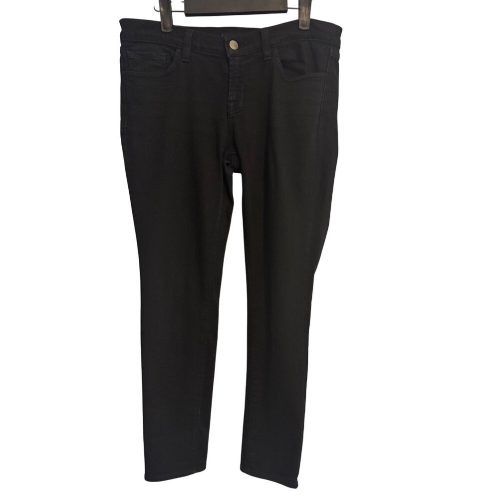J BRAND Size 6 Jet Black Denim Skinny Jeans